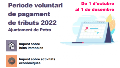 Període voluntari de pagament de tributs 2022	